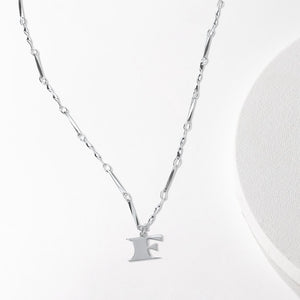 Letter Necklace (F) - Silver